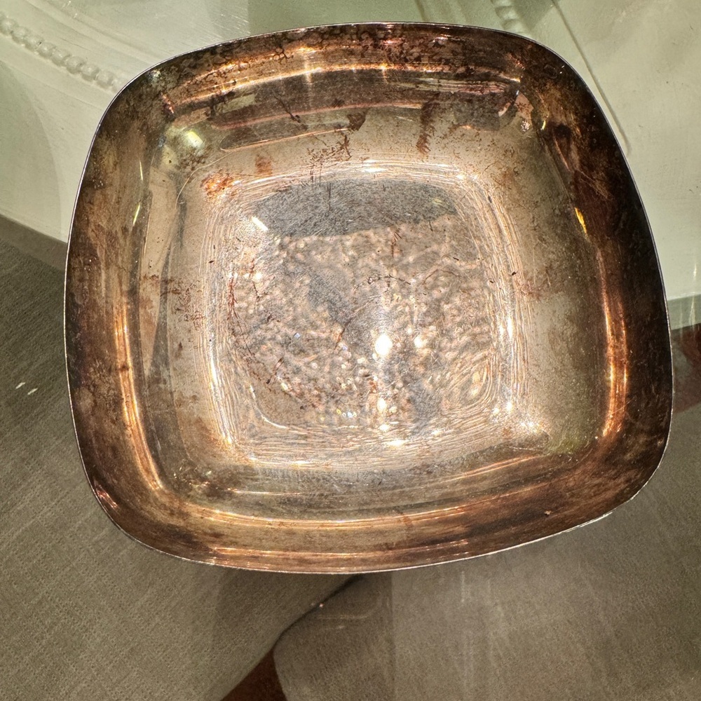 Vintage Square Silver Dish Plate
